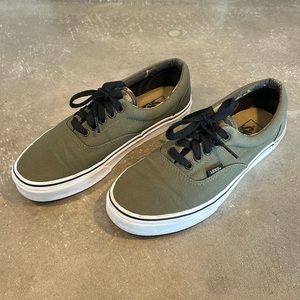 Classic Vans - Army Green with Camouflage Interior accents.